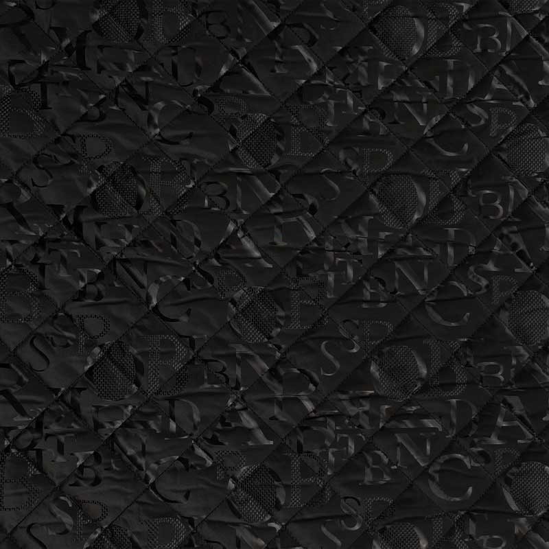 Coupon 3m Tissu Polyester Embosse Noir 