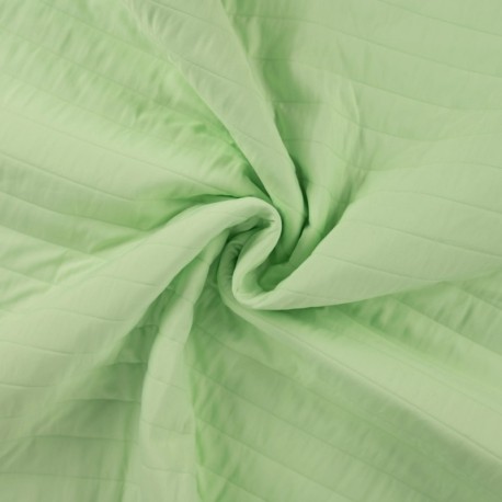 Coupon 3m Tissu Matelassé Fin Piquage Ligne Vert D'eau