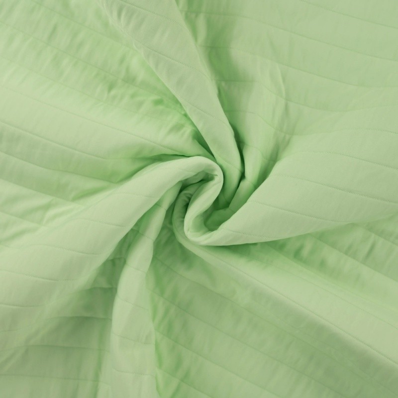 Coupon 3m Tissu Matelassé Fin Piquage Ligne Vert D'eau
