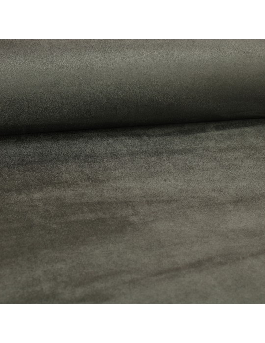 Tissu d'ameublement antitaches / obscurcissant effet velours gris