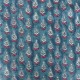 Coupon 3m Tissu Blockprint Impression Tampons Mains Feuille Fond Bleu
