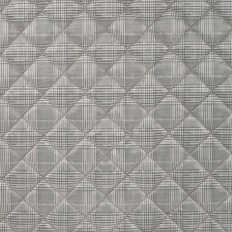 Coupon 3m Tissu Matelassé Imprimé Prince de Galles Gris