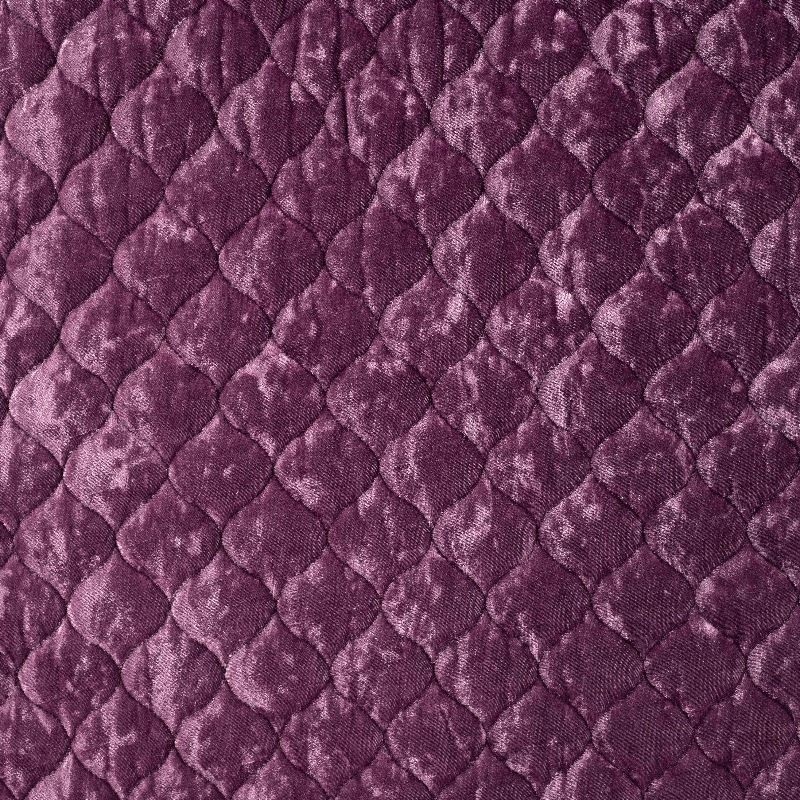 Coupon 3m Tissu Velours Matelassé Uni Violet 