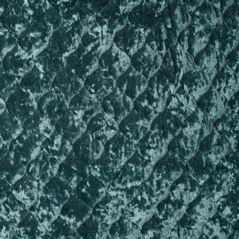 Coupon 3m Tissu Velours Matelassé Uni Petrole 