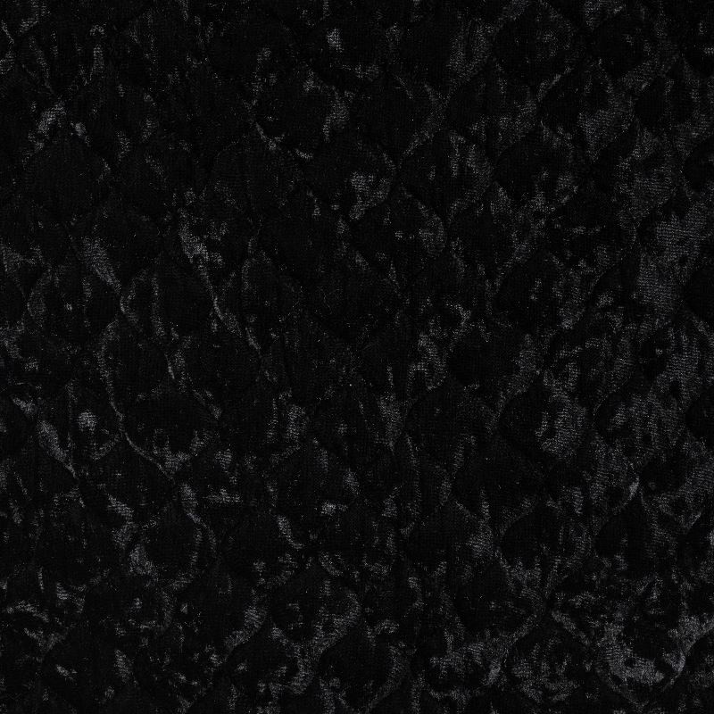 Coupon 3m Tissu Velours Matelassé Uni Noir 