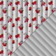 Coupon 3m Tissu Matelassé Ninette Souris Fraise Blanc