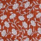 Coupon 3m Tissu Coton Matelassé Double Face Imprimé Fleurs Cognac 