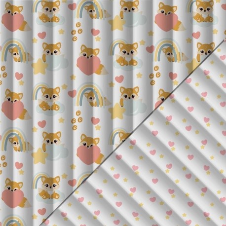 Coupon 3m Tissu Matelassé Nuage Piky Multico
