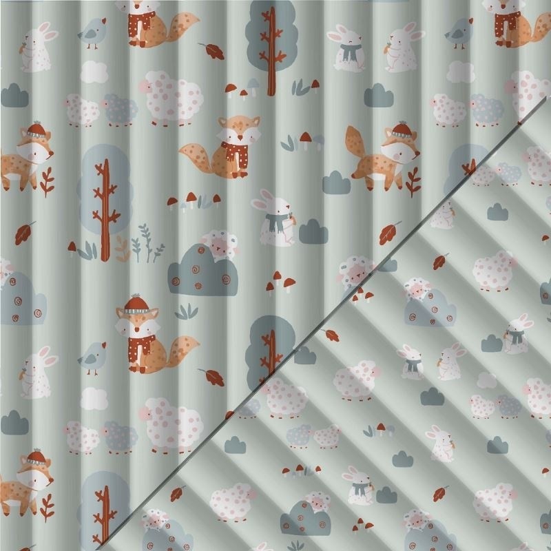 Coupon 3m Tissu Matelassé Goupil Magneau Bleu
