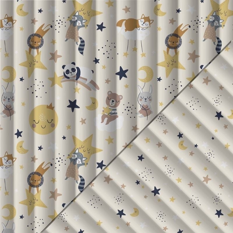 Coupon 3m Tissu Matelassé Lunaire Naturel 