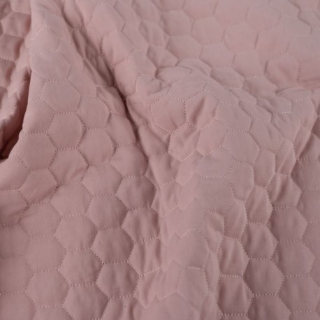 Coupon 3m Tissu Twill Coton Matelassé Vieux Rose