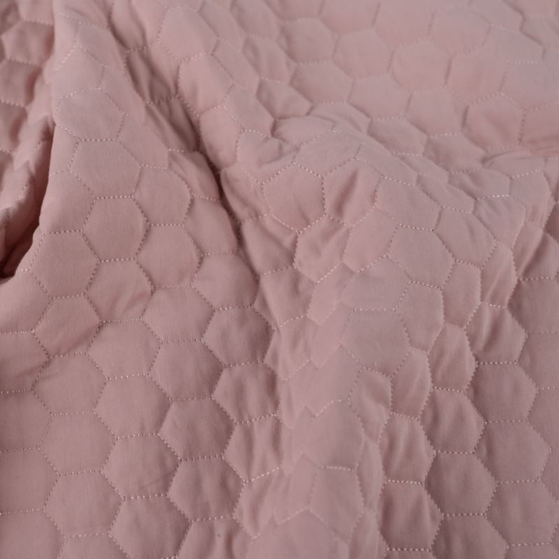 Coupon 3m Tissu Twill Coton Matelassé Vieux Rose