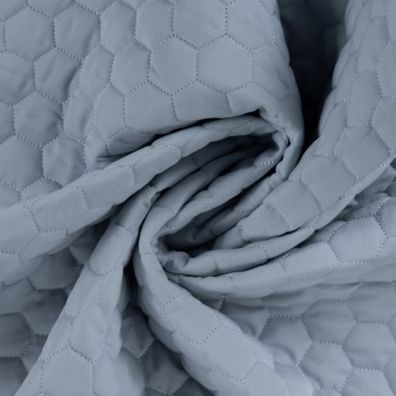 Coupon 3m Tissu Twill Coton Matelassé Bleu D'eau