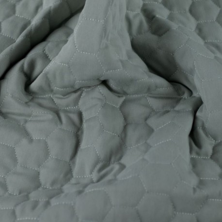 Coupon 3m Tissu Twill Coton Matelassé Gris Vert