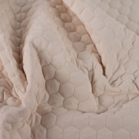 Coupon 3m Tissu Twill Coton Matelassé Sable Clair 