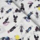 Coupon 3m Tissu Licence Dragon Ball Resurection Blanc 