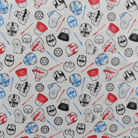 Coupon 3m Tissu Licence Star Wars Imprimé Multico