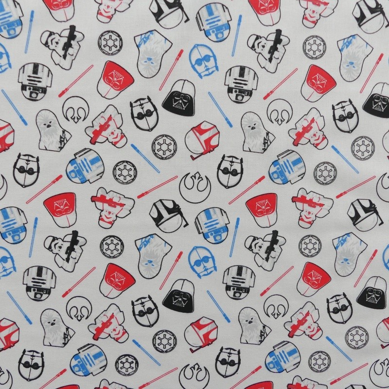 Coupon 3m Tissu Licence Star Wars Imprimé Multico