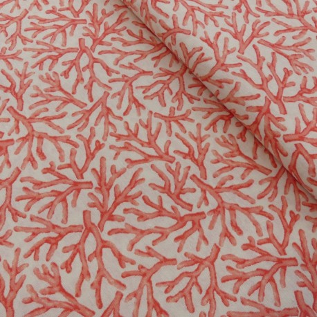 Coupon 3m Tissu Coralium Imprimé Rouge