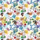 Coupon 3m Tissu Licence Les Supernanas Blanc 