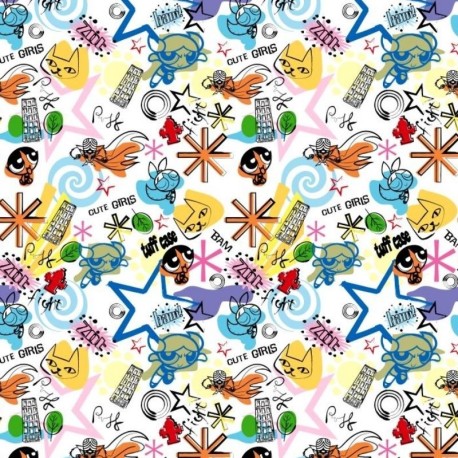 Coupon 3m Tissu Licence Les Supernanas Blanc 