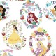 Coupon 3m Tissu Licence Princess Medaillons Blanc 
