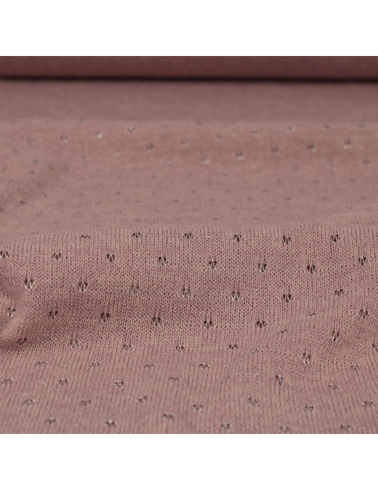 Tissu jersey polyester incrustation métallique rose