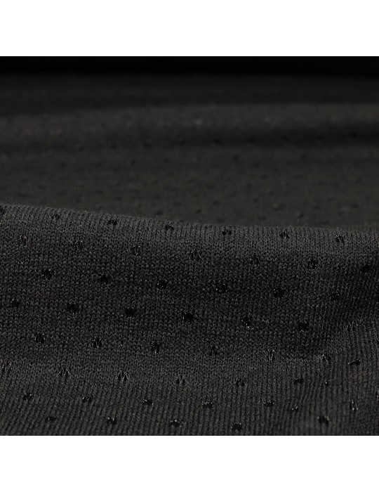 Tissu jersey polyester incrustation métallique noir