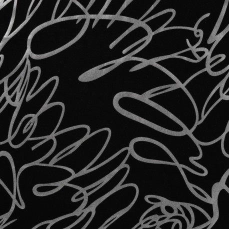 Coupon 3m Tissu Milano Impression Lurex Frida Argent 