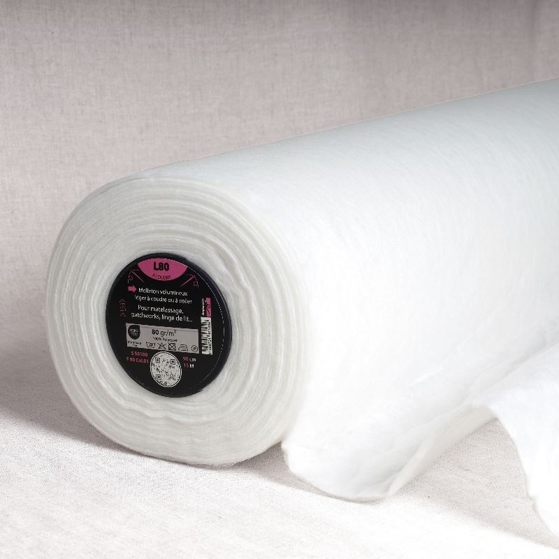 Coupon 3m Tissu L78-molleton Volumineux et Leger Blanc 