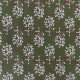 Coupon 3m Tissu Blockprint Impression Tampons Mains Feuille Fond Vert