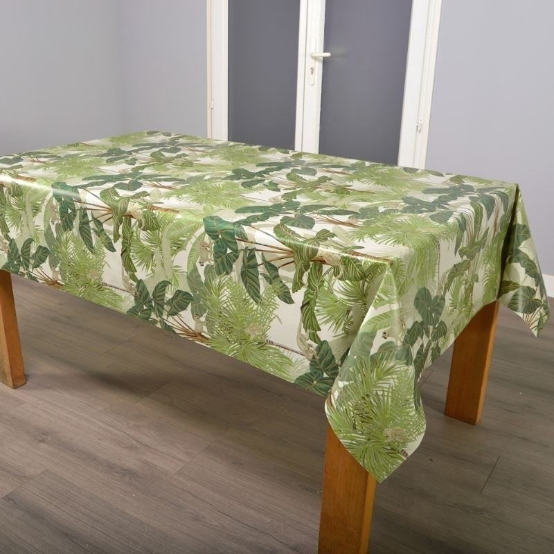 Coupon 3m Tissu Toile Cirée Studio Monkey Vert 
