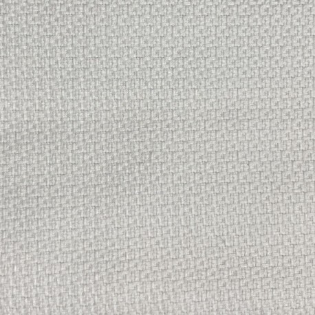 Coupon 3m Tissu Nappage Jacquard Mislata Blanc Grande Largeur