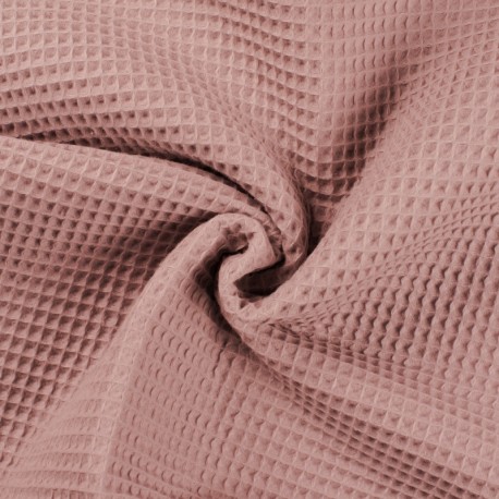 Coupon 3m Tissu Nid d'abeille Uni Nude