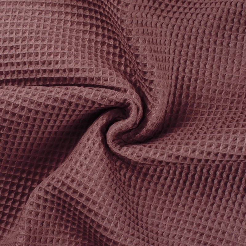 Coupon 3m Tissu Nid d'abeille Uni Mauve 