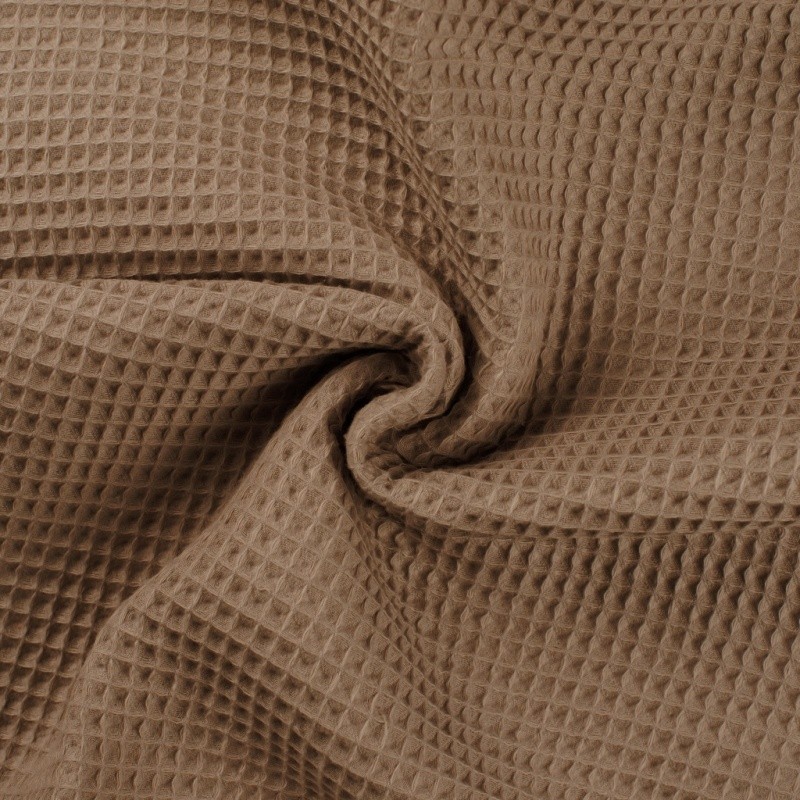 Coupon 3m Tissu Nid d'abeille Uni Dark Taupe 