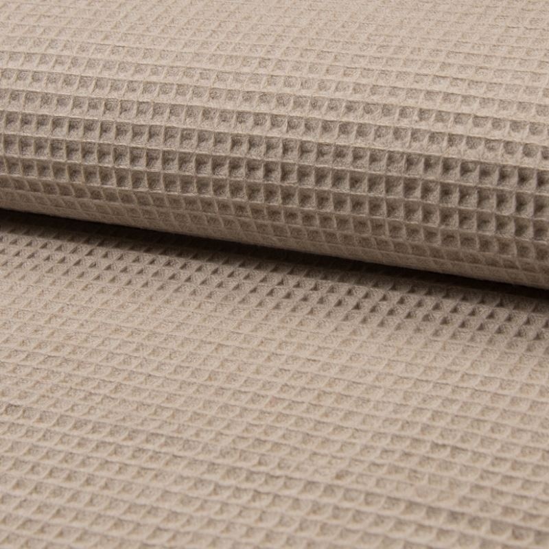 Coupon 3m Tissu Nid D'abeille Chiné Sable