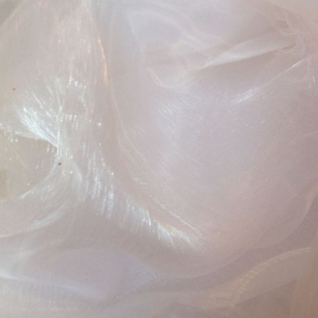 Coupon 3m Tissu Organza Nylon Blanc