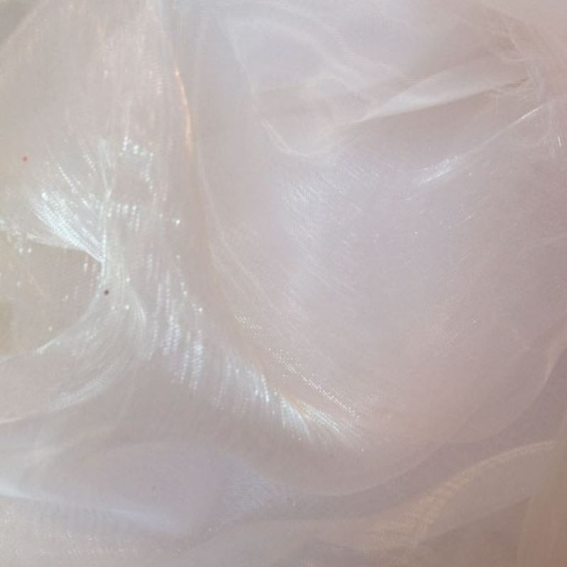 Coupon 3m Tissu Organza Nylon Blanc