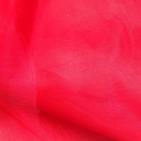 Coupon 3m Tissu Organza Nylon Rouge