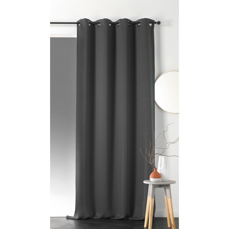 Coupon 3m Tissu Obscurcissant Souple Gris Foncé