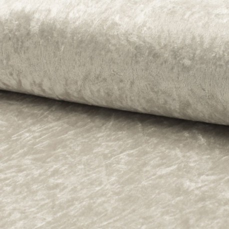 Coupon 3m Tissu Panne de Velours Uni Silver grey  