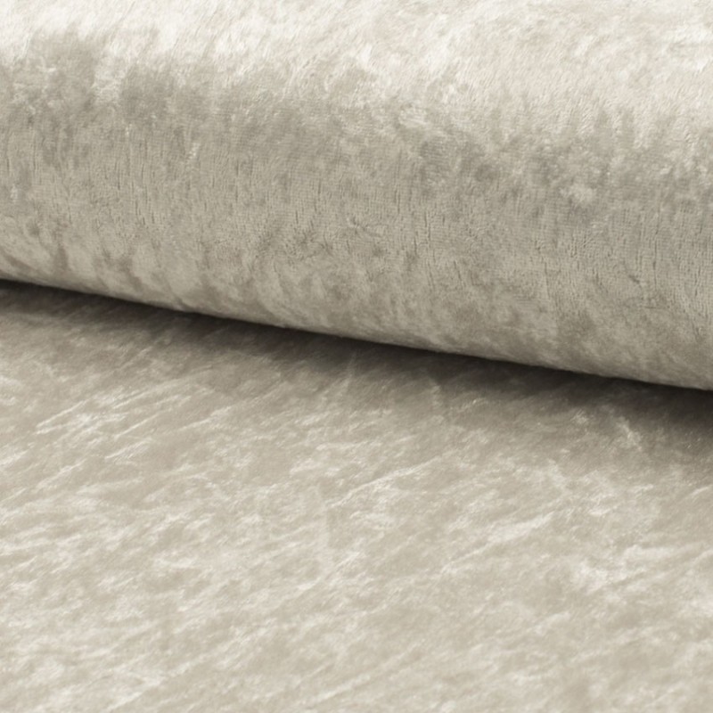 Coupon 3m Tissu Panne de Velours Uni Silver grey  
