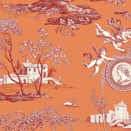 Coupon 3m Tissu Percale Diane Terracotta Grande Largeur