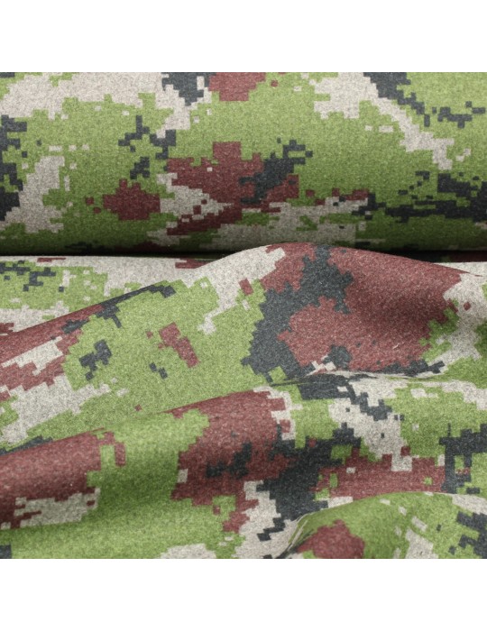 Tissu lainage camouflage vert