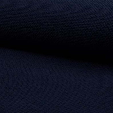 Coupon 3m Tissu Eponge Gaufré Bébé Coton Navy 