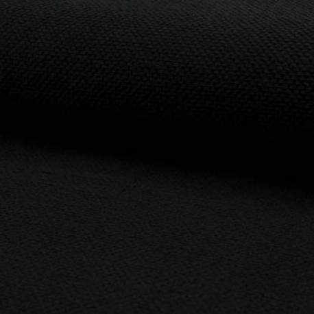 Coupon 3m Tissu Eponge Gaufré Bébé Coton Noir
