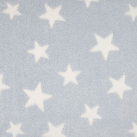 Coupon 3m Tissu Polaire Etoile Bleu blanc 