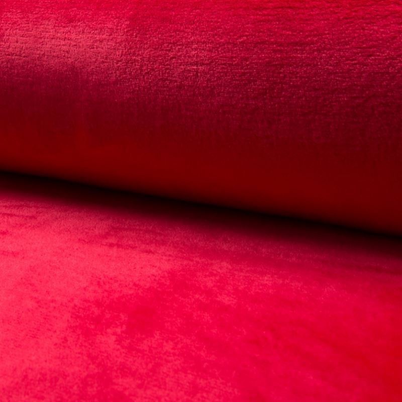 Coupon 3m Tissu Polaire Microfibre Panda Uni Rouge