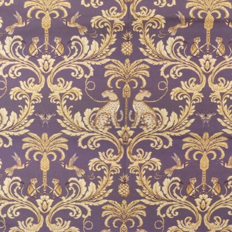 Coupon 3m Tissu Bachette Leopard Violet